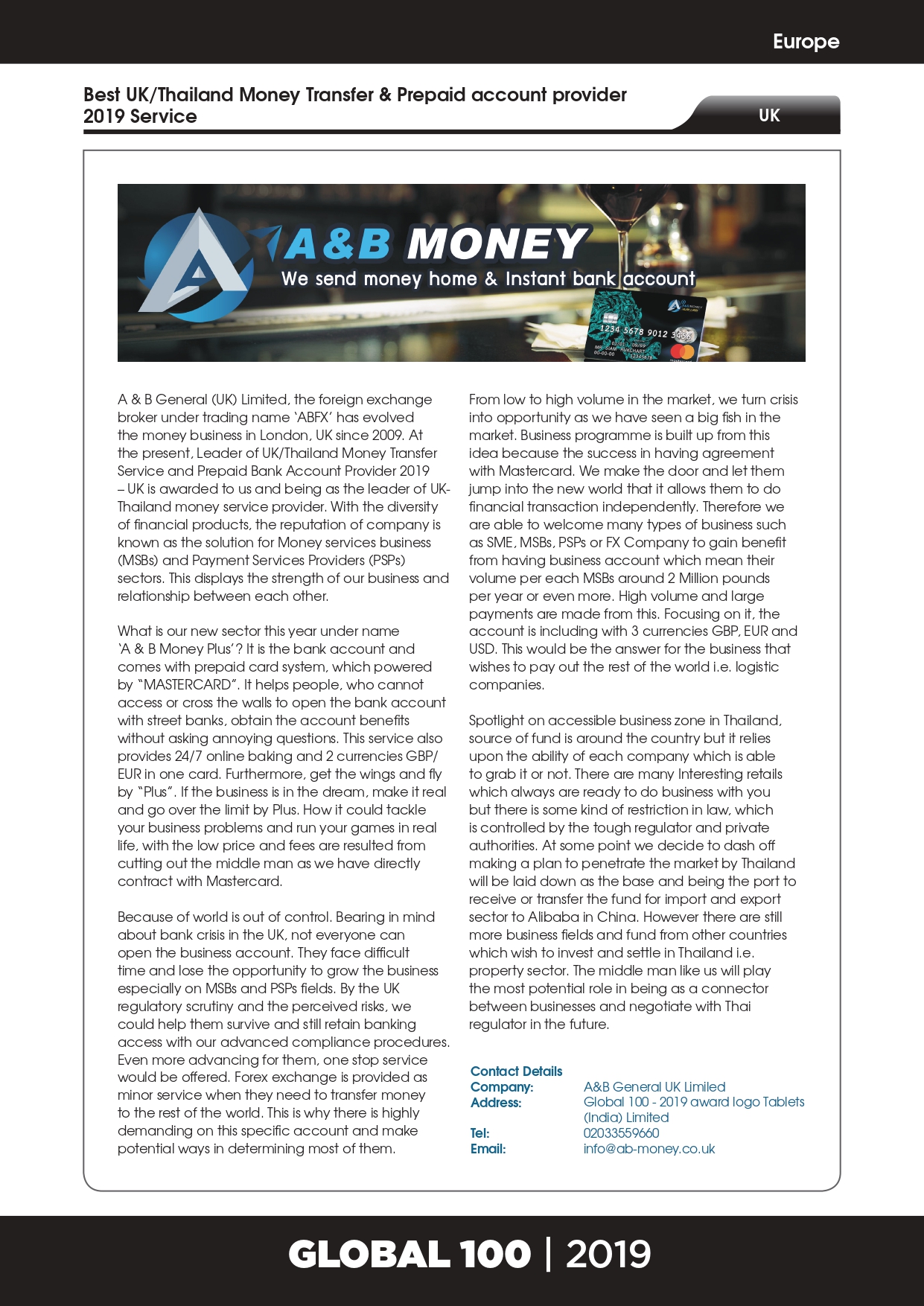 Leader in international transfer & banking